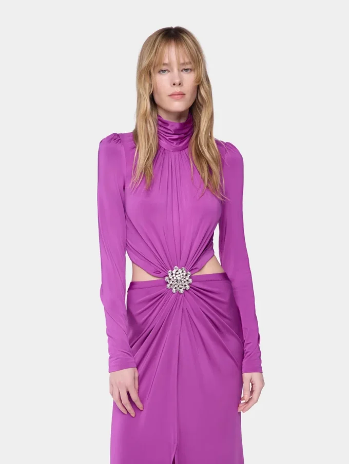 Rochie lungă fucsia din jersey