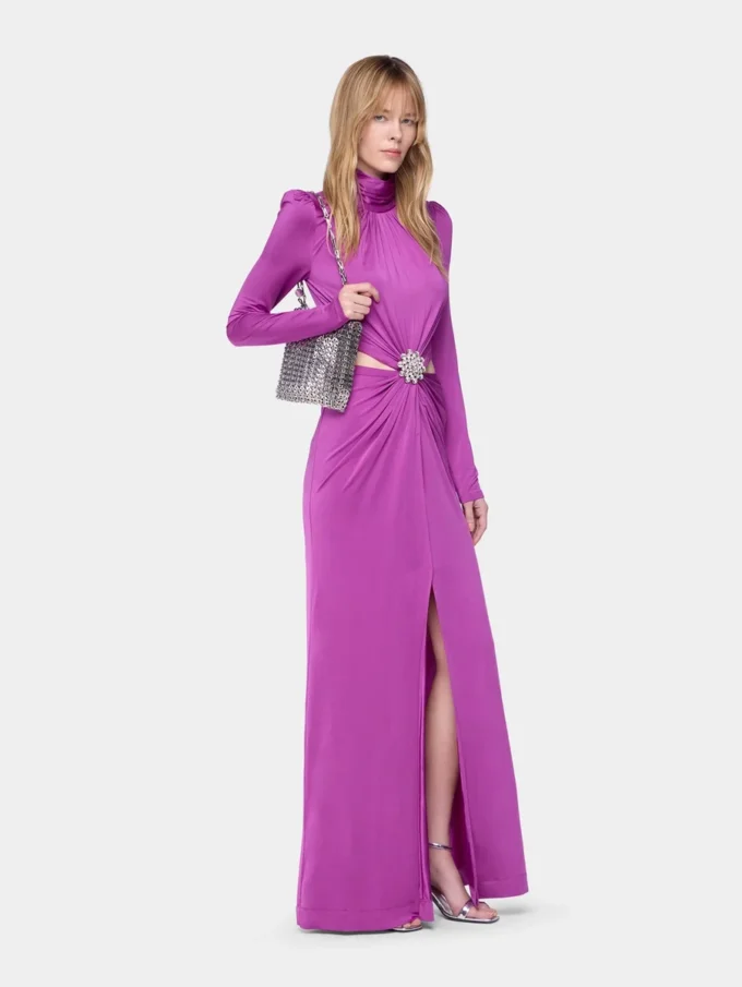 Rochie lungă fucsia din jersey