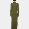 Rochie lungă kaki din lână