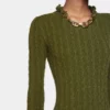 Rochie lungă kaki din lână