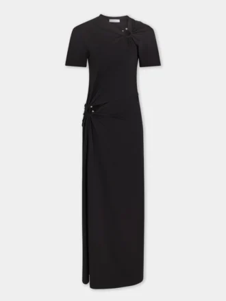 Rochie lungă neagră din bumbac jersey