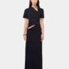 Rochie lungă neagră din bumbac jersey