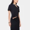 Rochie lungă neagră din bumbac jersey