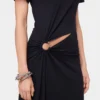 Rochie lungă neagră din bumbac jersey