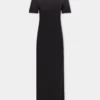 Rochie lungă neagră din bumbac jersey