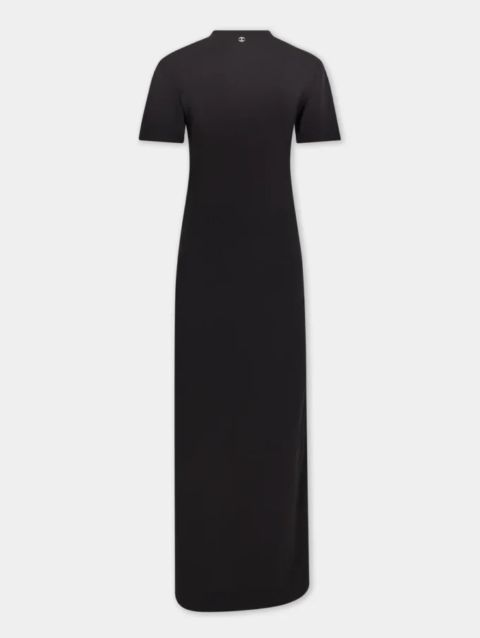 Rochie lungă neagră din bumbac jersey