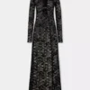 Rochie lungă neagră din dantelă