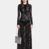 Rochie lungă neagră din dantelă