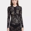 Rochie lungă neagră din dantelă