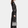Rochie lungă neagră din dantelă
