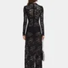 Rochie lungă neagră din dantelă