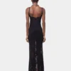 Rochie lungă neagră din dantelă