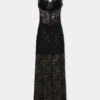 Rochie lungă neagră din dantelă