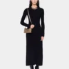 Rochie lungă neagră din lână