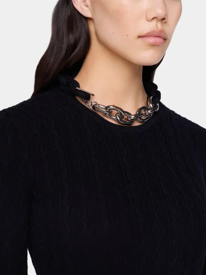 Rochie lungă neagră din lână