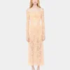 Rochie midi din dantelă cu broderii din paiete