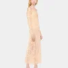 Rochie midi din dantelă cu broderii din paiete