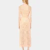 Rochie midi din dantelă cu broderii din paiete