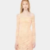 Rochie midi din dantelă cu broderii din paiete