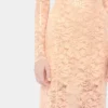 Rochie midi din dantelă cu broderii din paiete
