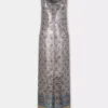 Rochie midi din plasă imprimată