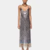 Rochie midi din plasă imprimată