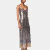 Rochie midi din plasă imprimată