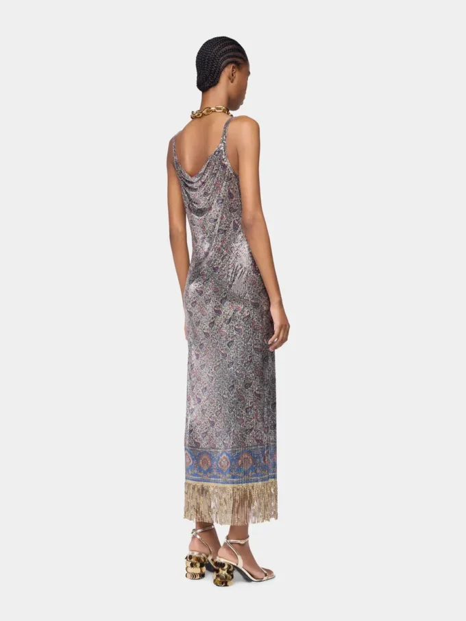 Rochie midi din plasă imprimată