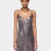 Rochie midi din plasă imprimată