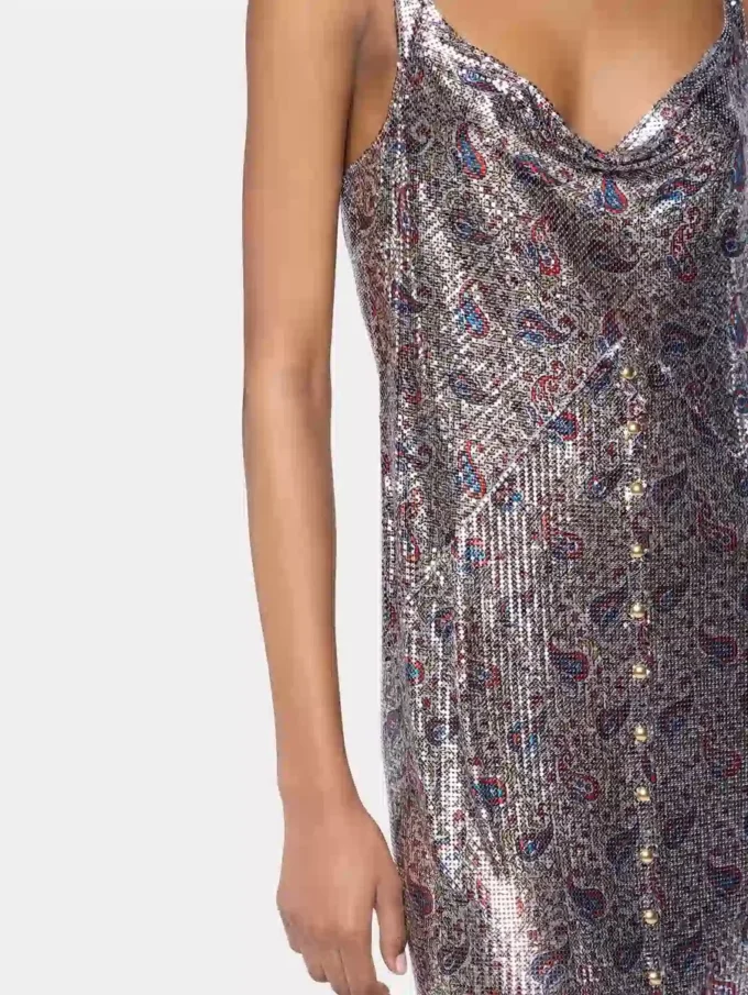 Rochie midi din plasă imprimată