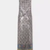 Rochie midi din plasă imprimată