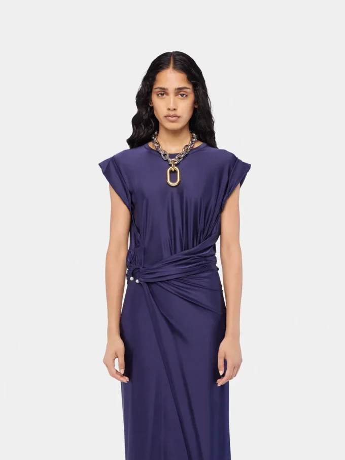 Rochie midi din tricot cu piercing