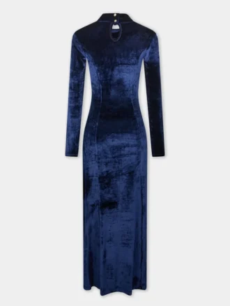 Rochie midi drapată din catifea