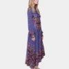 Rochie midi drapată din jersey imprimat