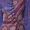 Rochie midi drapată din jersey imprimat