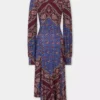 Rochie midi drapată din jersey imprimat