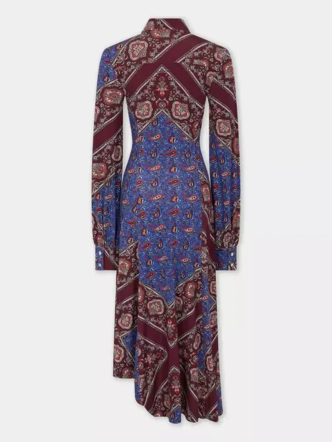 Rochie midi drapată din jersey imprimat