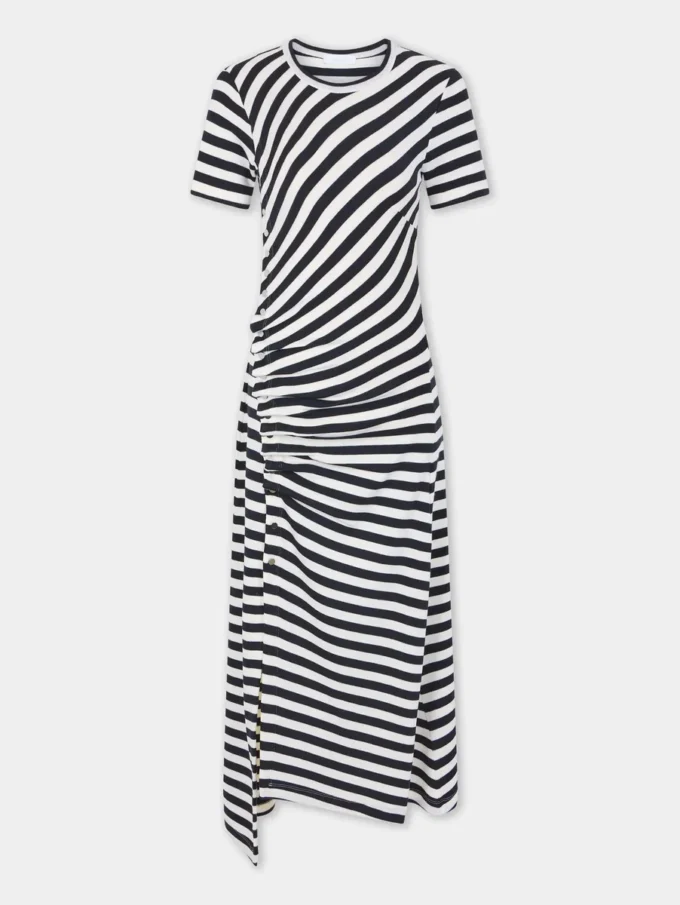 Rochie midi drapată din lână