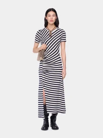 Rochie midi drapată din lână