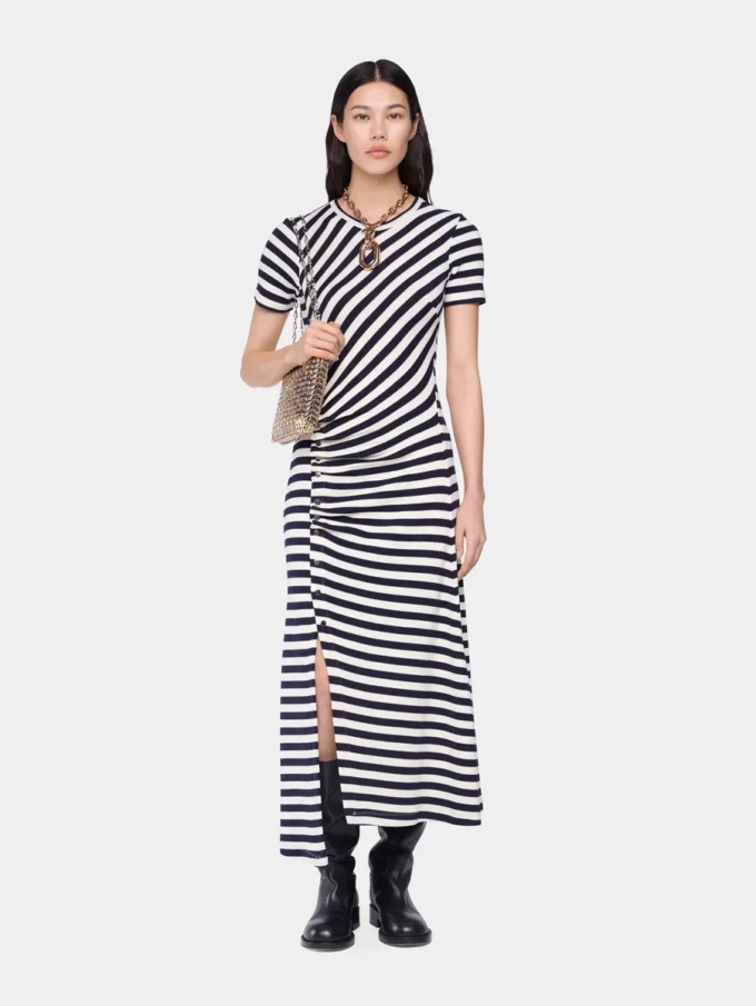 Rochie midi drapată din lână