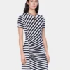 Rochie midi drapată din lână