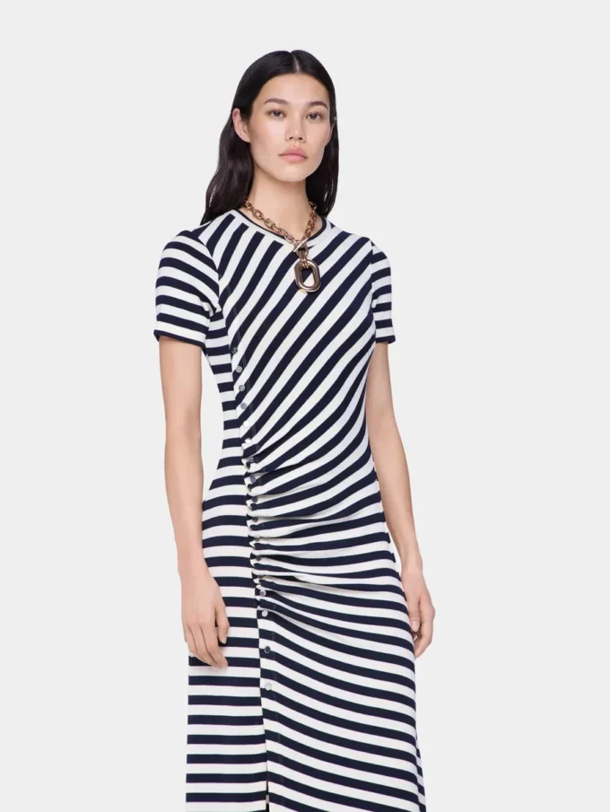 Rochie midi drapată din lână