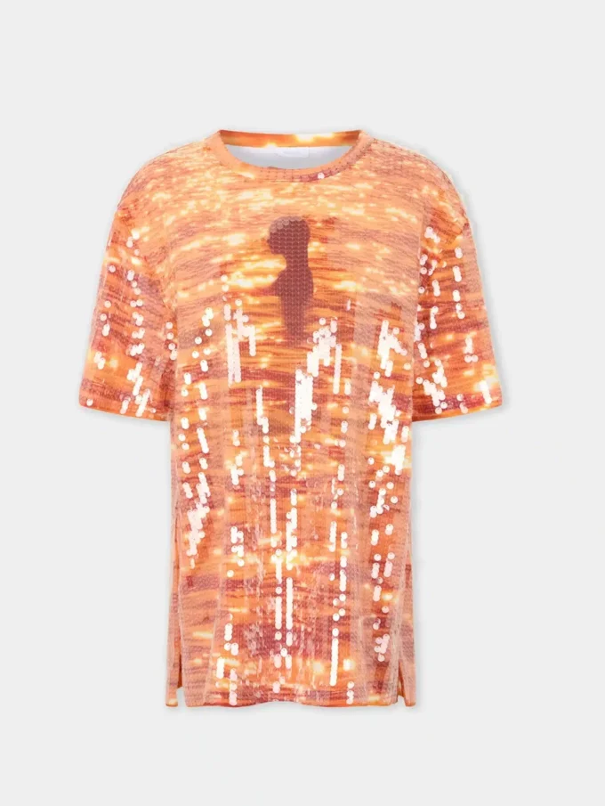 Rochie mini din bumbac și paiete
