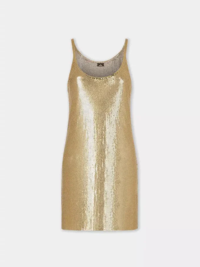 Rochie mini fără mâneci din plasă