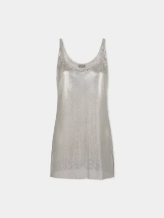 Rochie mini fără mâneci din plasă