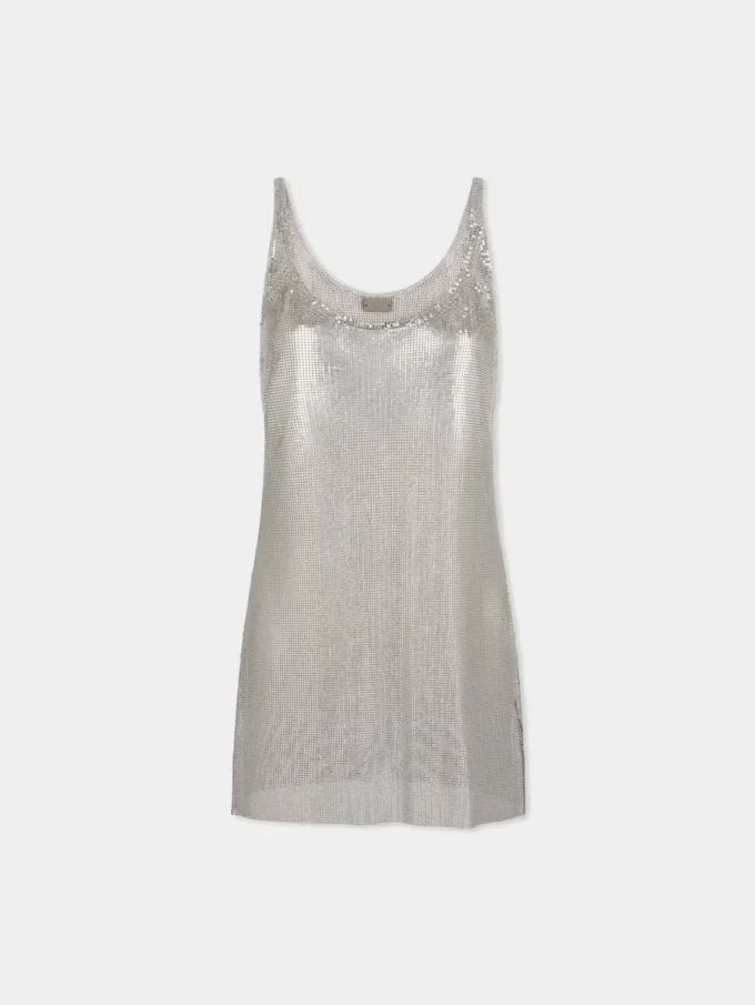 Rochie mini fără mâneci din plasă
