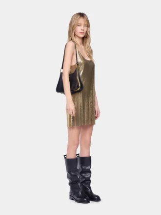Rochie mini fără mâneci din plasă