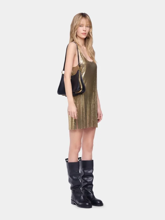 Rochie mini fără mâneci din plasă
