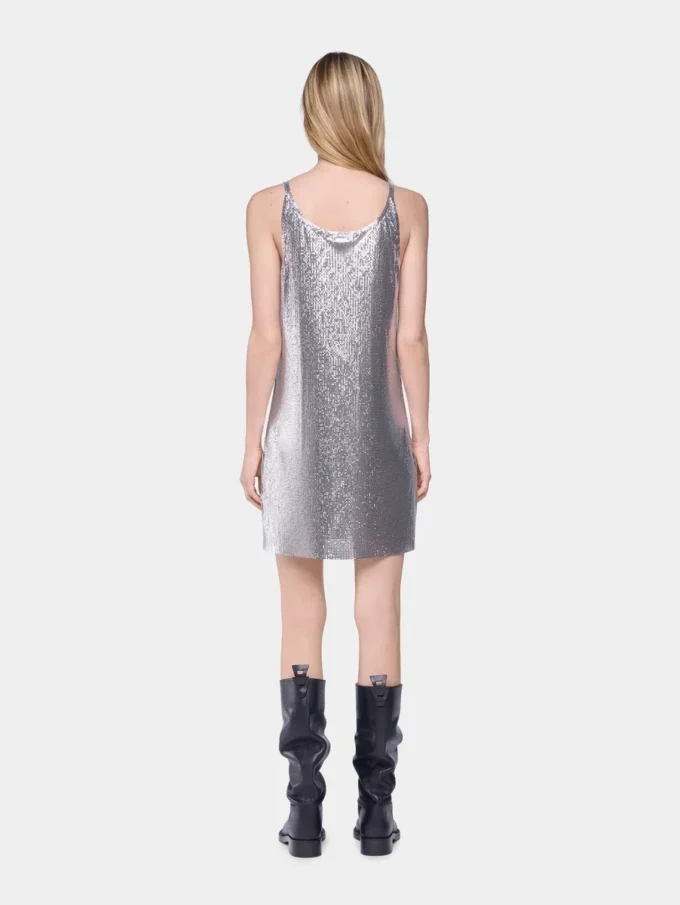 Rochie mini fără mâneci din plasă
