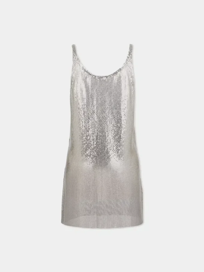 Rochie mini fără mâneci din plasă